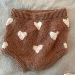 Rylee + Cru Brown and Cream Heart Diaper Cover